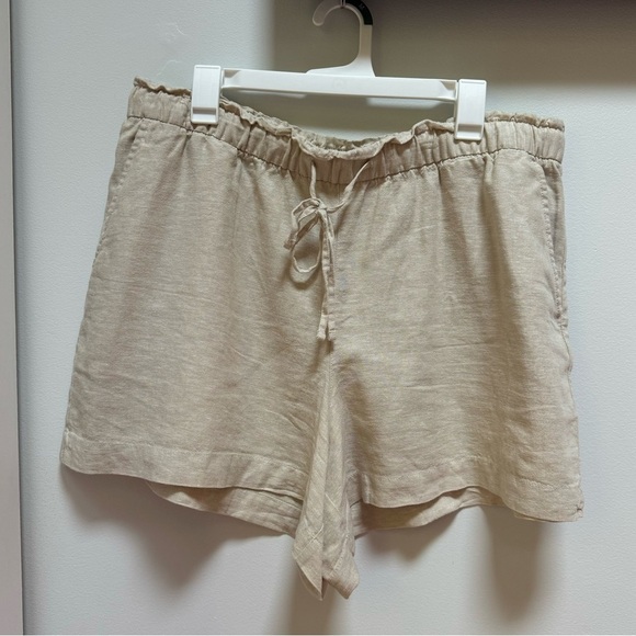 Gap 4" Mid Rise Easy Linen-Blend Pull-On Shorts Khaki Size XL - Picture 1 of 8